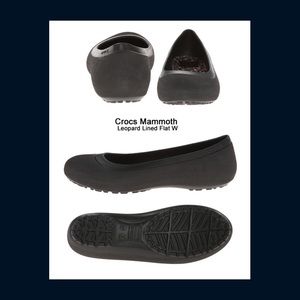 New Crocs mammoth leopard lined flats wide, Sz 8